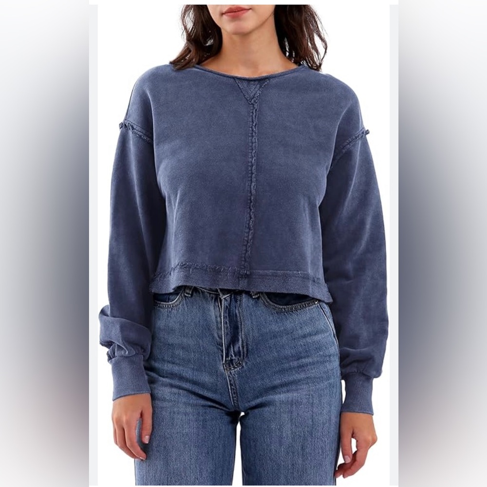 Anthropologie Pilcro Distressed‎ Purple Crewneck Size S